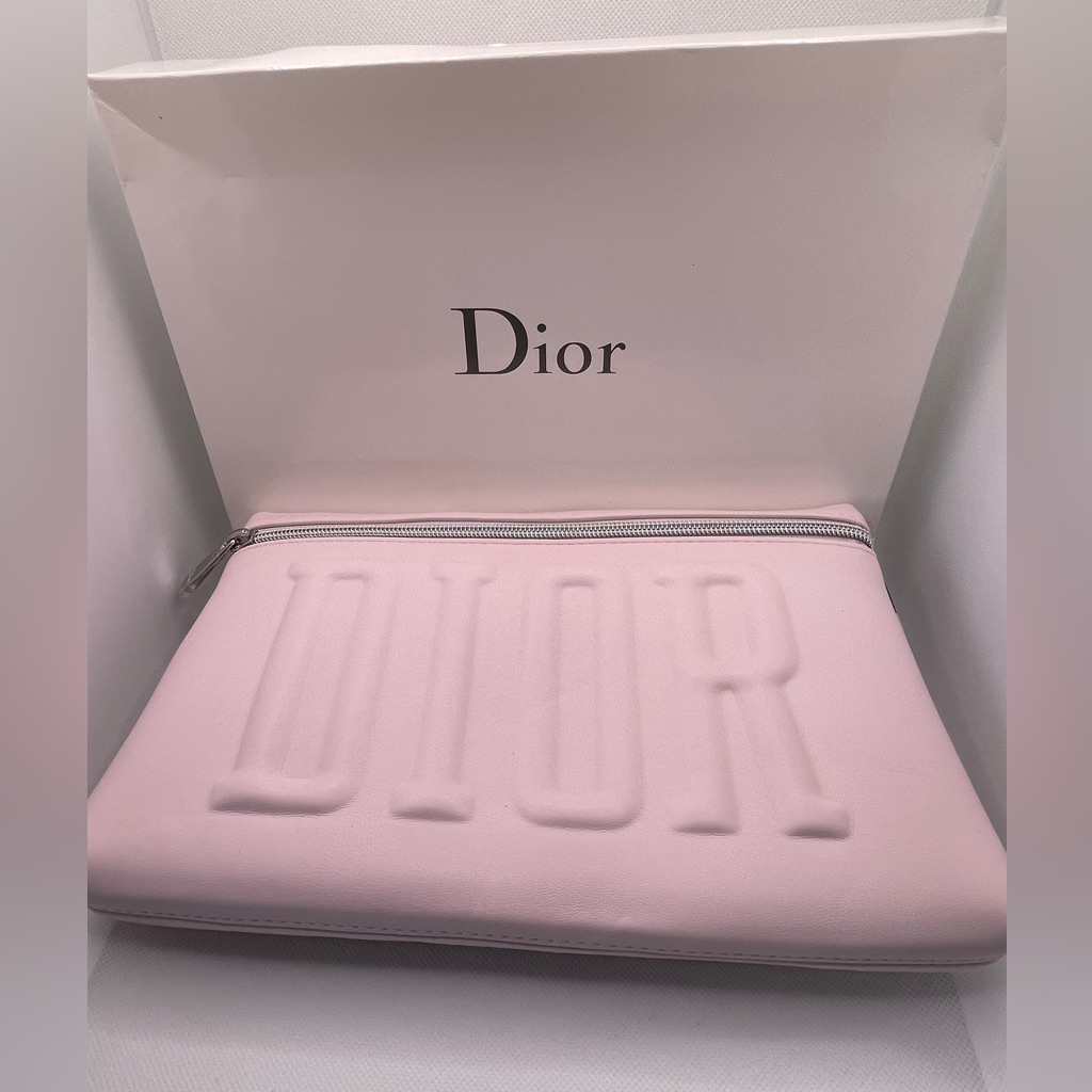 New Dior Gwp Embossed Light Pink Pouch